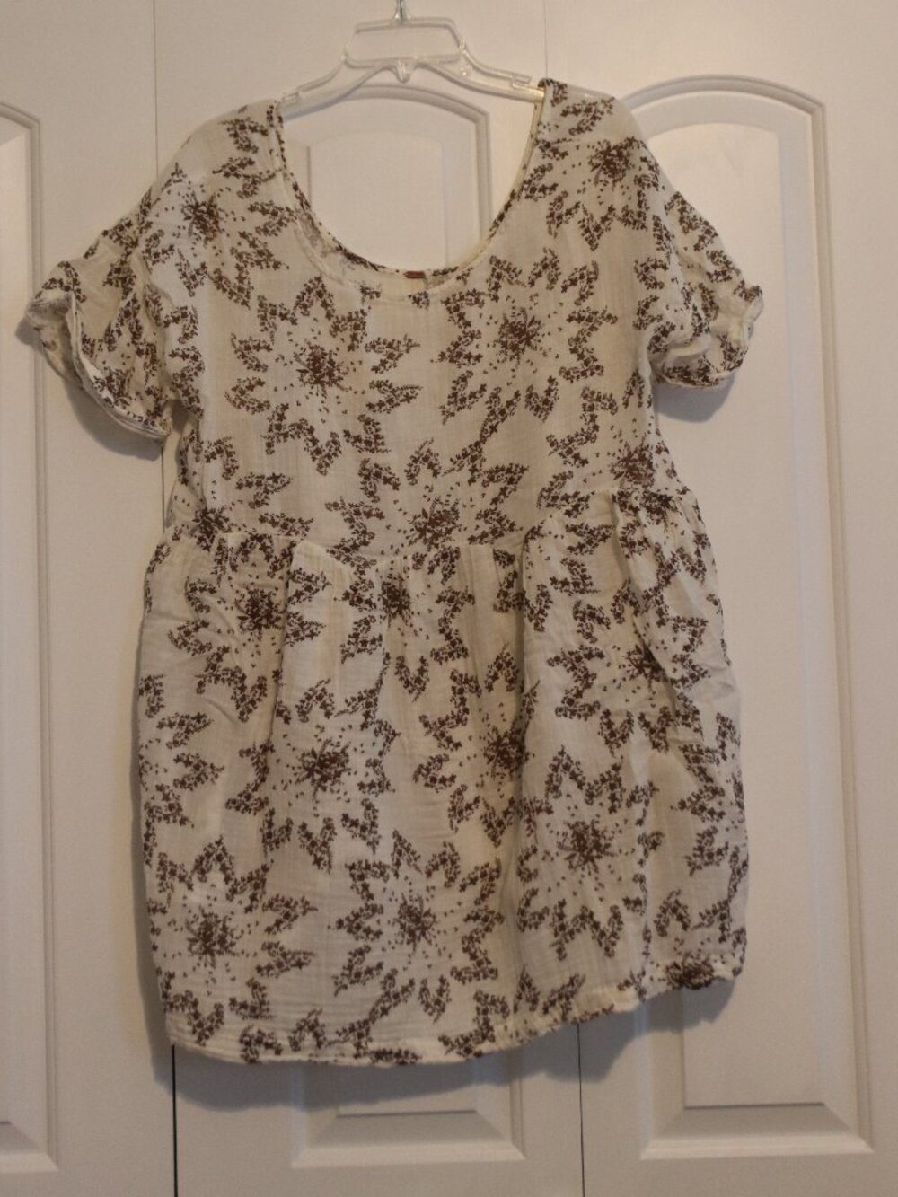 Free People Lightweight Belezza Printed Babydoll Dress 100% Cotton Size Large